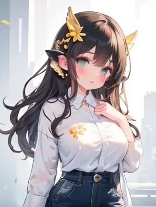 元旦的青色天空与动漫中的女生：一场视觉与情感的盛宴